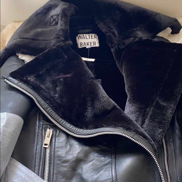 Walter Baker Celine Leather Faux Fur Jacket - Picture 6 of 14